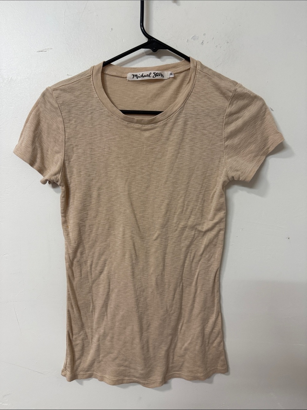 Michael Stars Short Sleeve Crew Tee in Light Beige